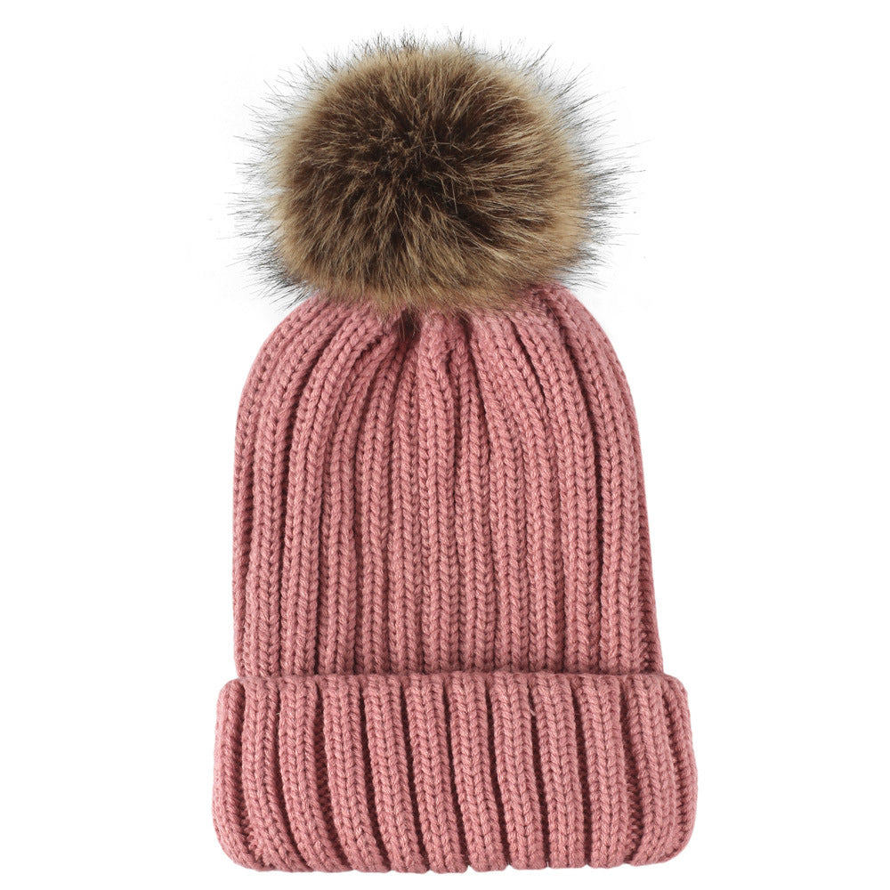 Wholesale Thickened Wool Ball Knitted Hat Woolen Hat