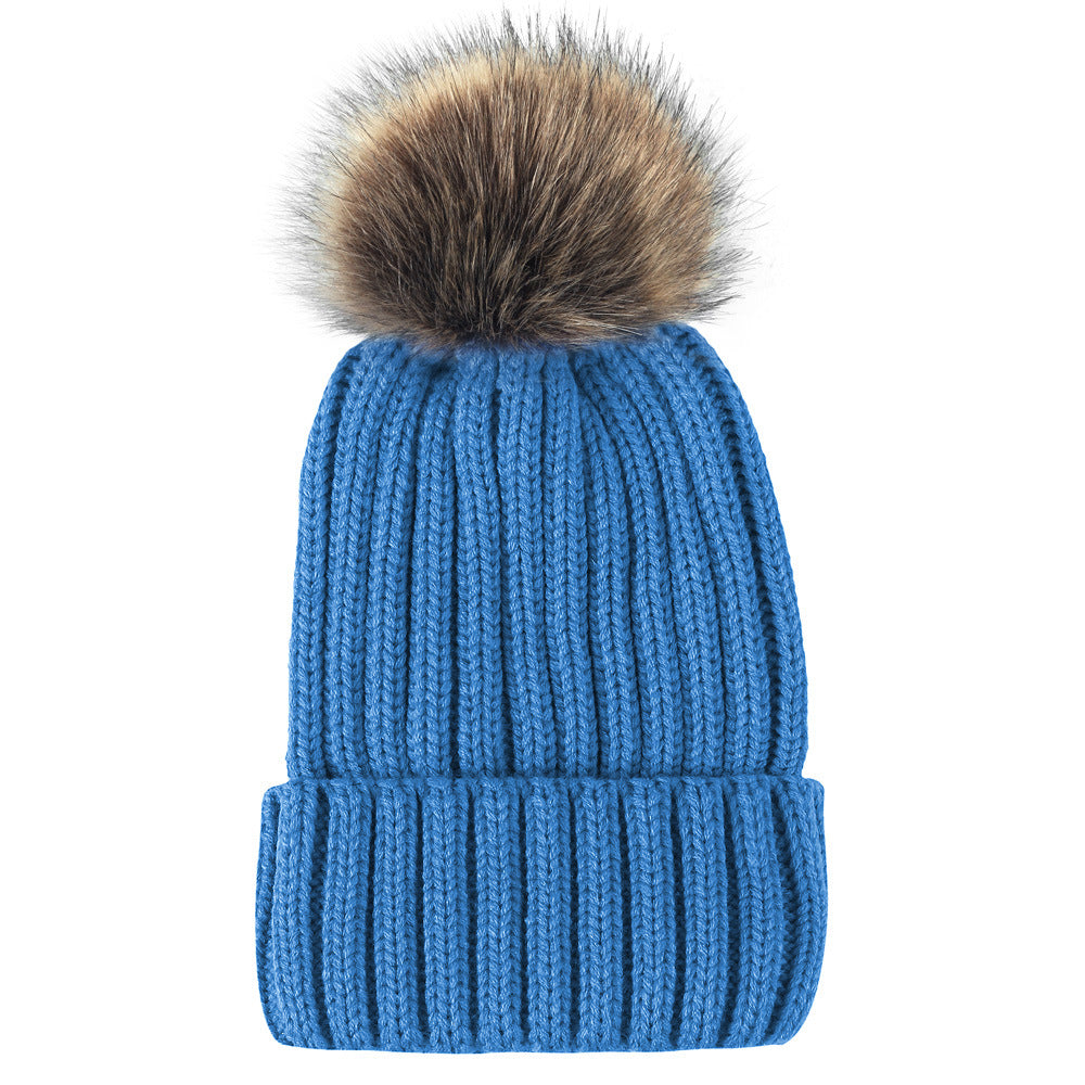 Wholesale Thickened Wool Ball Knitted Hat Woolen Hat