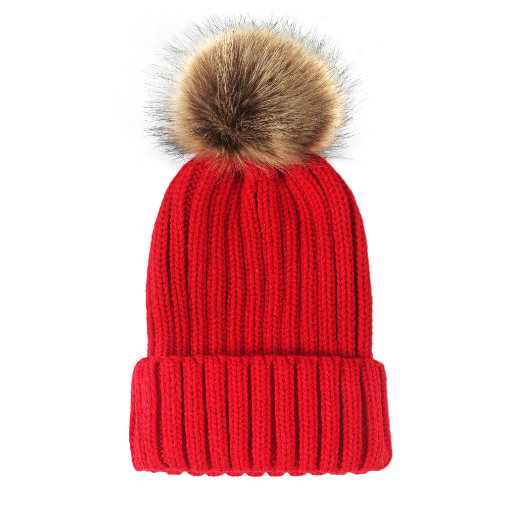 Wholesale Thickened Wool Ball Knitted Hat Woolen Hat