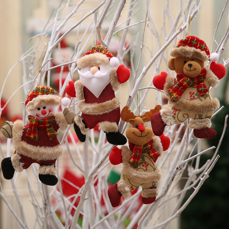 Wholesale Christmas Tree Accessories, Old Man, Snowman Bear, Fabric Doll Pendant