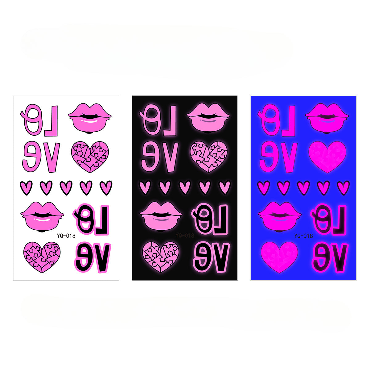 Wholesale Love Night Glow Powder Fluorescent Tattoo Stickers