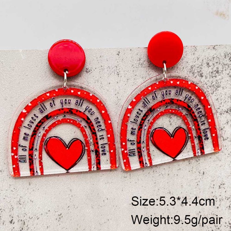 Wholesale Valentine's Day Cute Love Cat Envelope Acrylic Earrings