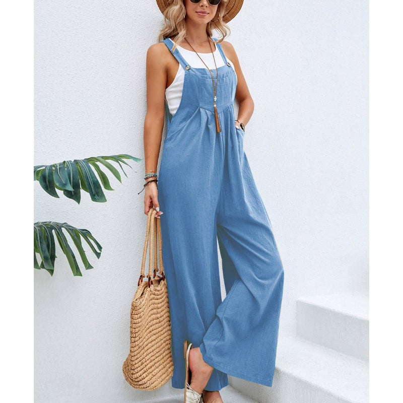 Wholesale Solid Color Casual Design Overalls for Women