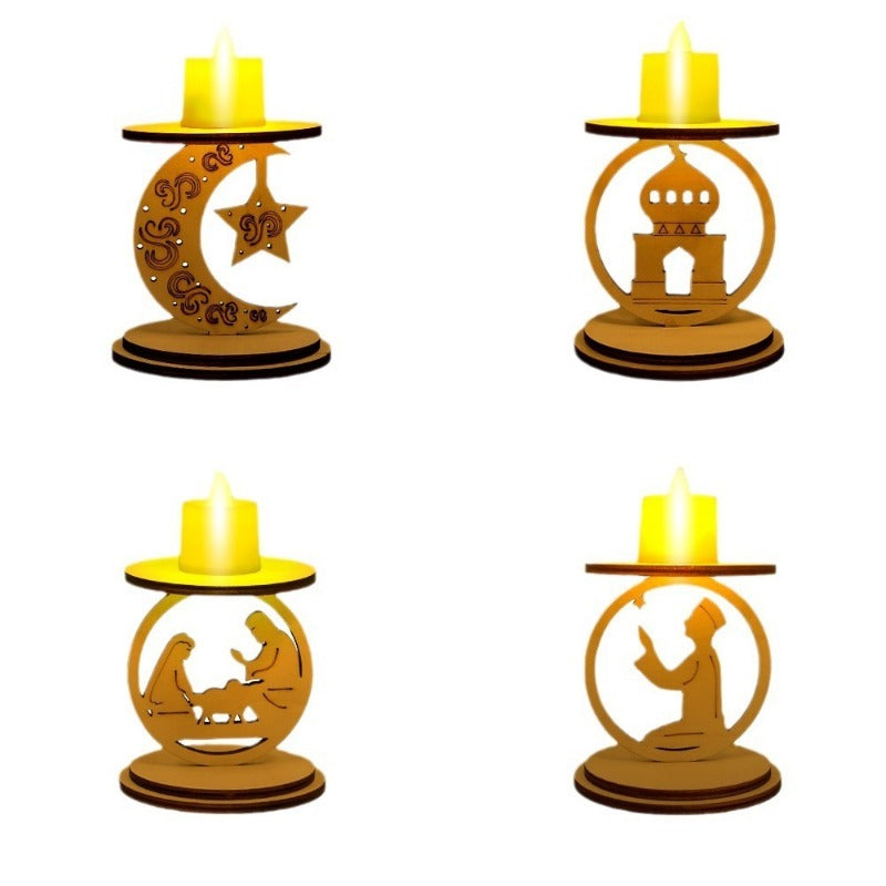 Wholesale of Wooden Three-dimensional Ornaments for Lent Candle Holders