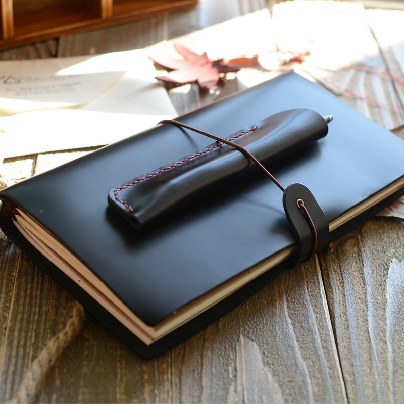 Wholesale Vintage Cowhide Strap Oil Leather Notebook Genuine Leather Cover