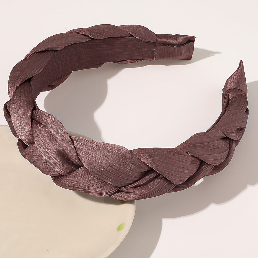 Wholesale Solid Color Cloth Fried Dough Twists Braid Headband