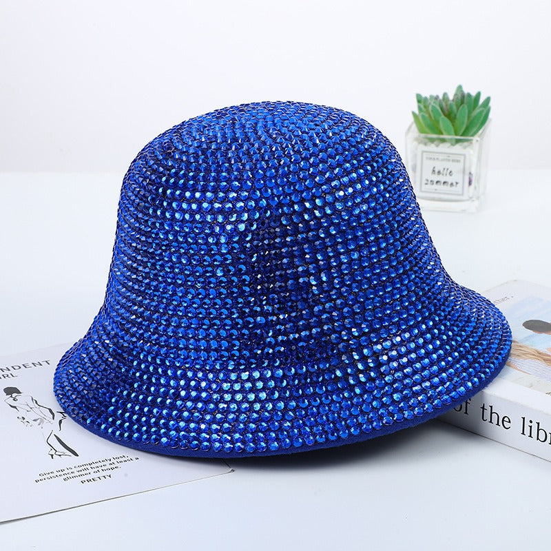 Wholesale Woolen Sparkling Diamond Performance Fisherman Hats