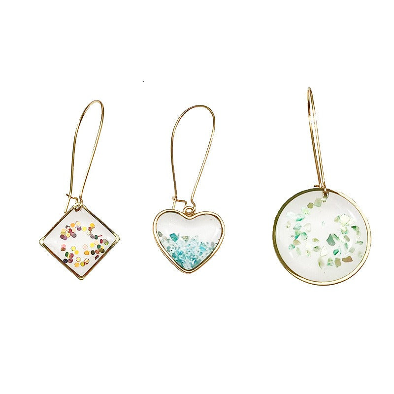 Wholesale Resin Dripping Retro Natural Dried Flower Earrings