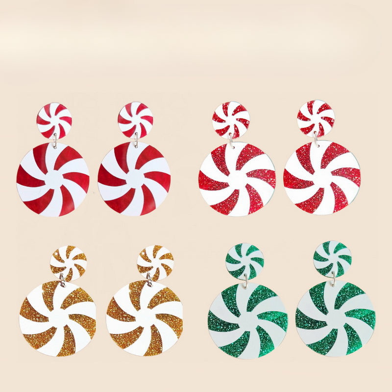 Wholesale New Christmas Tree Colorful Bulbs Bell Candy Design Earrings