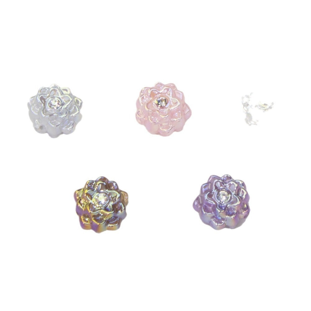 Wholesale 10pcs Simple Fashion Lotus Beads Through Hole Beads