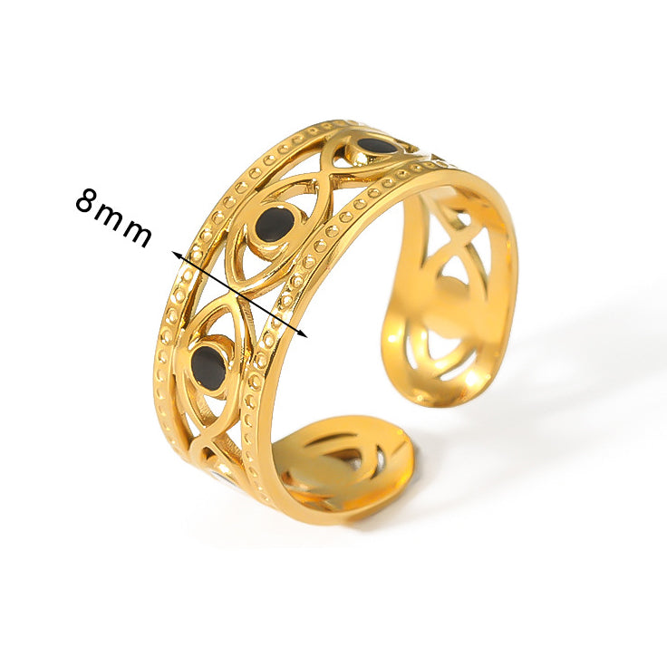 Wholesale Irregular Titanium Steel Plated 18K Gold Ring
