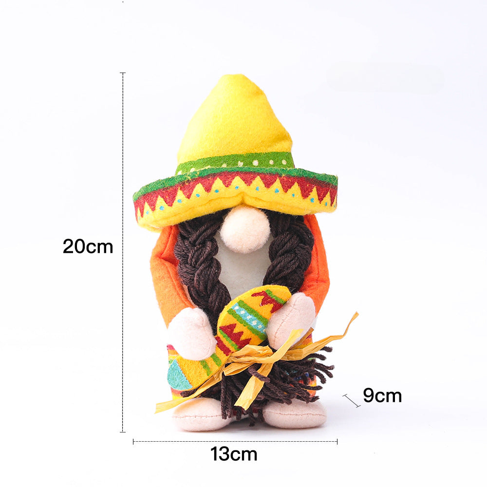 Wholesale Carnival Mexican Sombrero Faceless Doll Doll