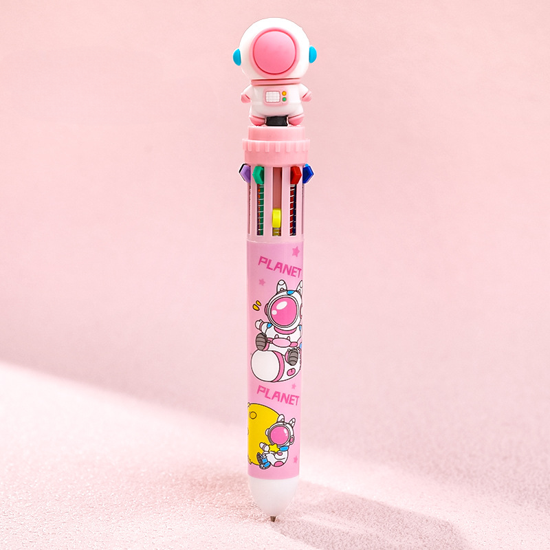 Plástico de plástico al por mayor Astronaut Diez bolígrafo de color