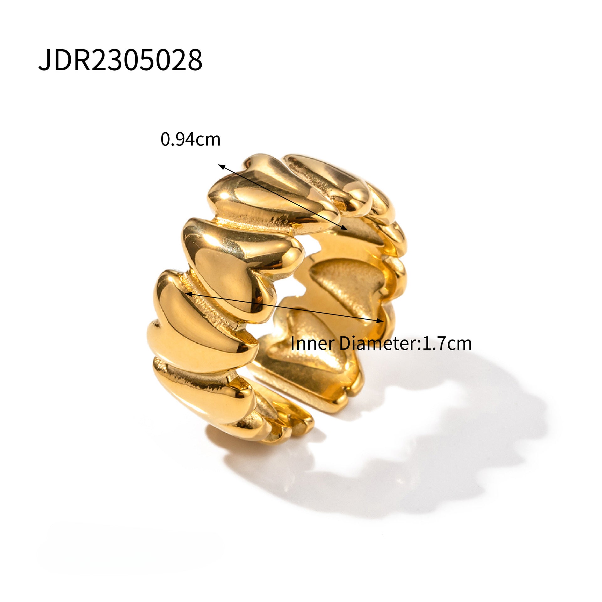 Wholesale 18K Gold Stainless Steel Love Open Ring