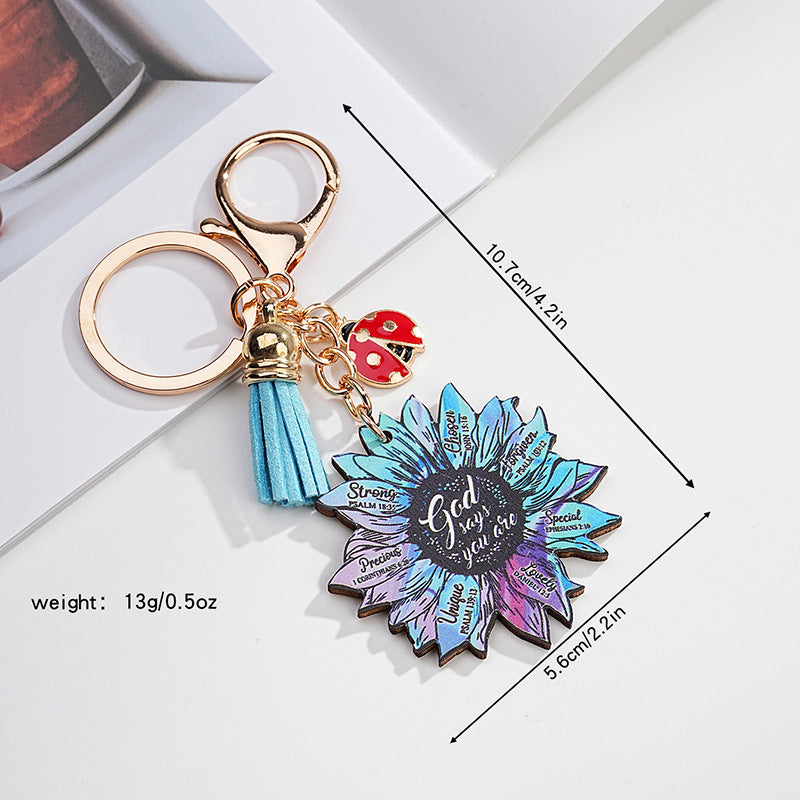 Wholesale Acrylic Sunflower Keychain