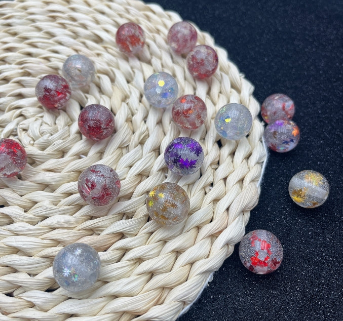 Wholesale Sporting Team Series Mixed Color 10pcs Diamond Ball Beads & Mix 20pcs Acrylic Glittering Round Spacer Beads