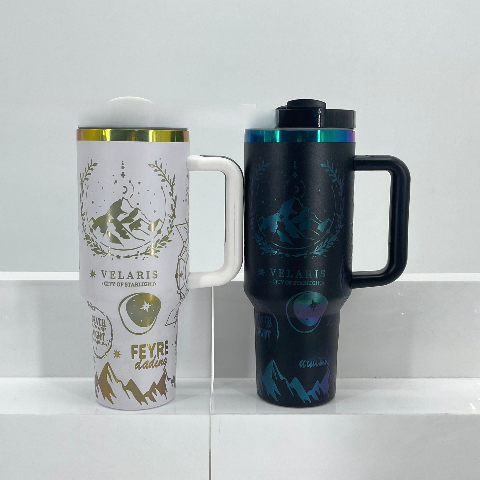 Wholesale Hot 40oz Dazzling Color Laser Liner Stainless Steel Car Protection Cup