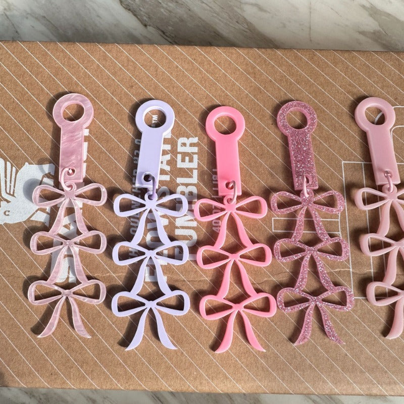 Wholesale 10pcs Cup Straw Cover Three Layer Bow Pendant Cup Accessories