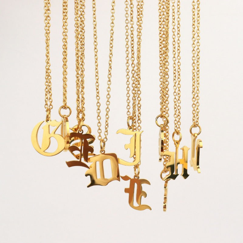 Wholesale Capital Letter Pendant Clavicle Chain Necklace