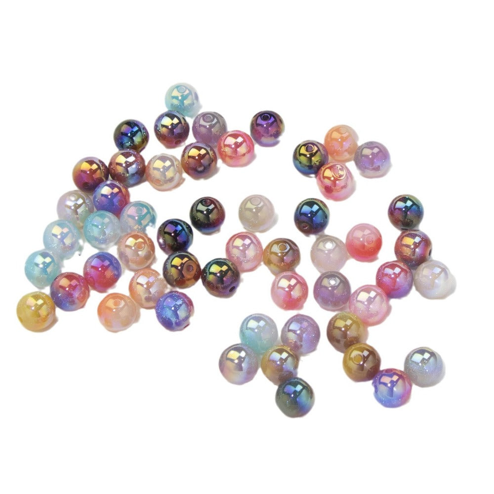 Wholesale 20pcs Starry Sky Two-color Gilded Round Beads