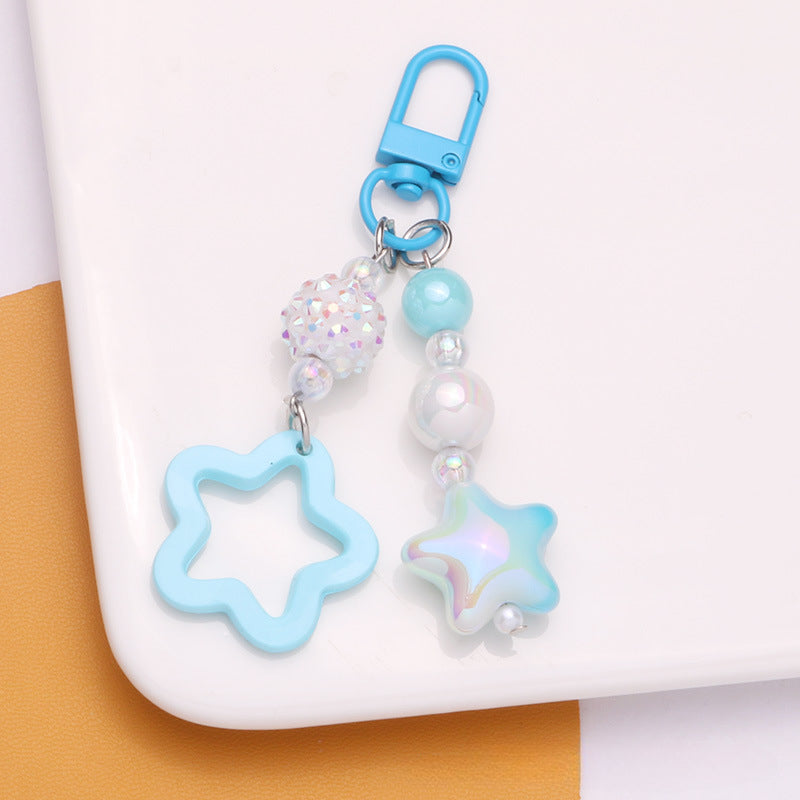 Wholesale Gradient Pentagram Hollow Out Stars Acrylic keychain