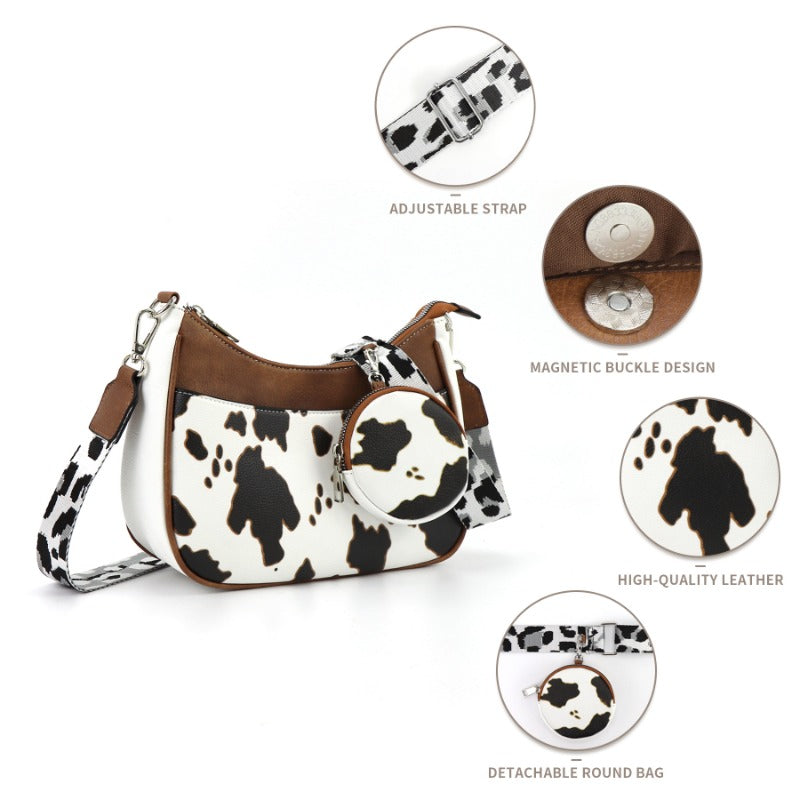 Wholesale Cow Solid Color Webbing Adjustable Shoulder Strap Large Capacity Shoulder Bags