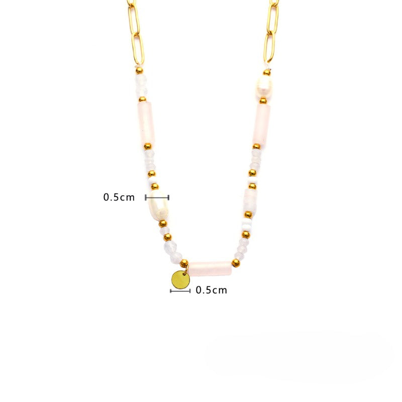 Wholesale of Pearl Titanium Steel Necklaces