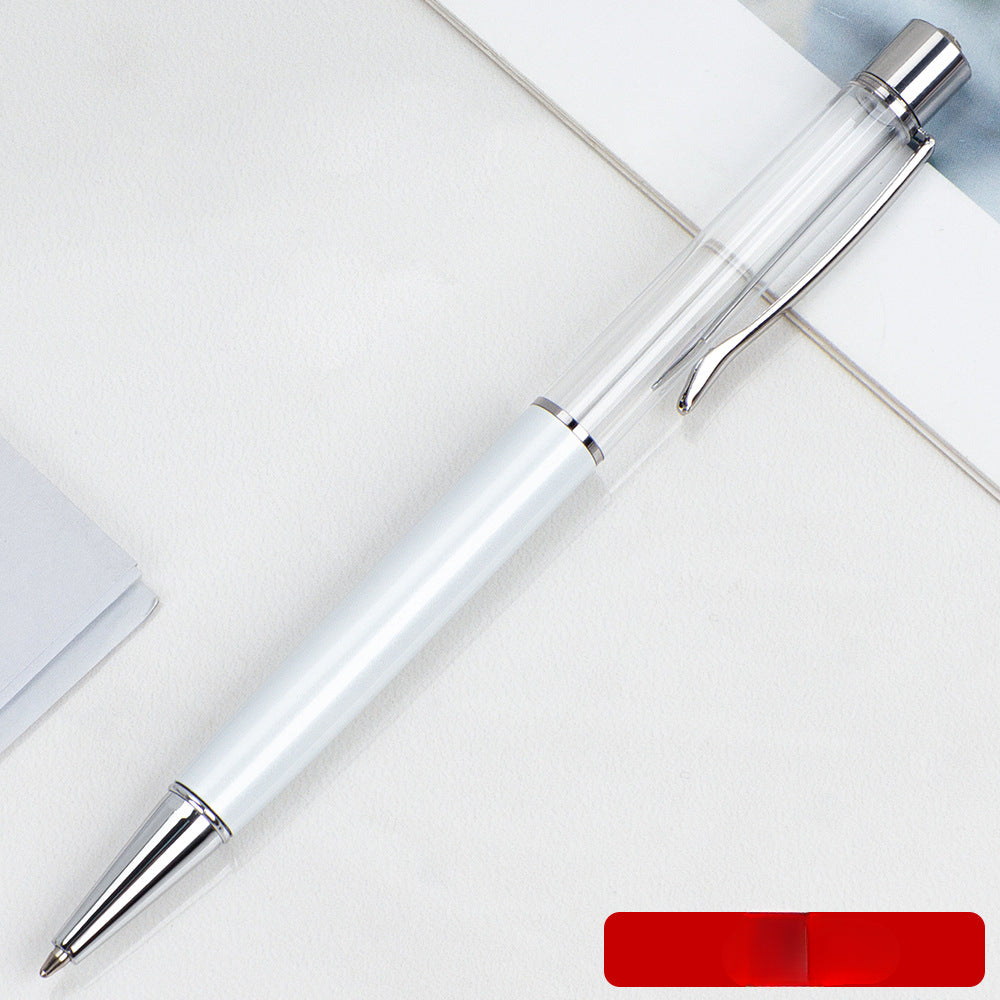 Wholesale Crystal Float Sequins Oiled Metal Colored Diamond Empty Tube DIY Pen