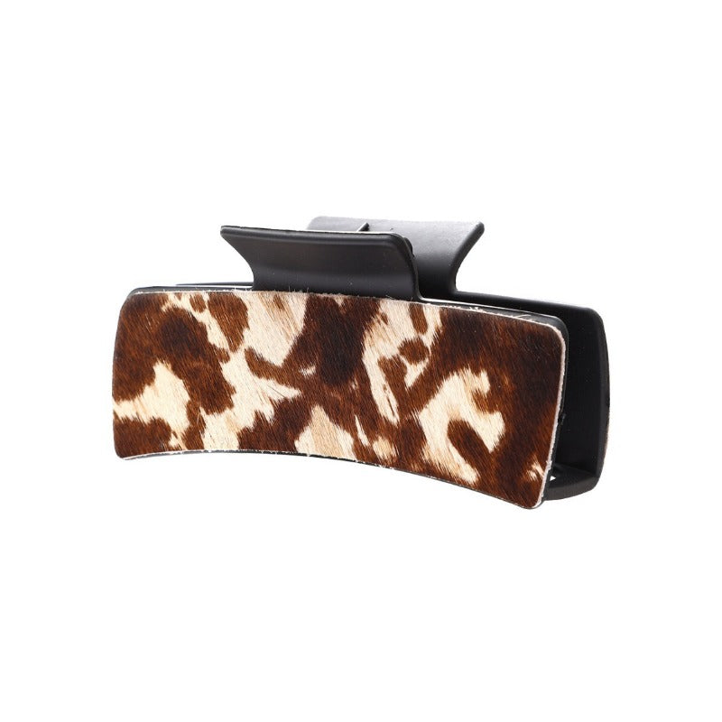 Wholesale Real Leather Multicolor Genuine Leather Horsehair Pattern Random Fashion Simple Hair Clips