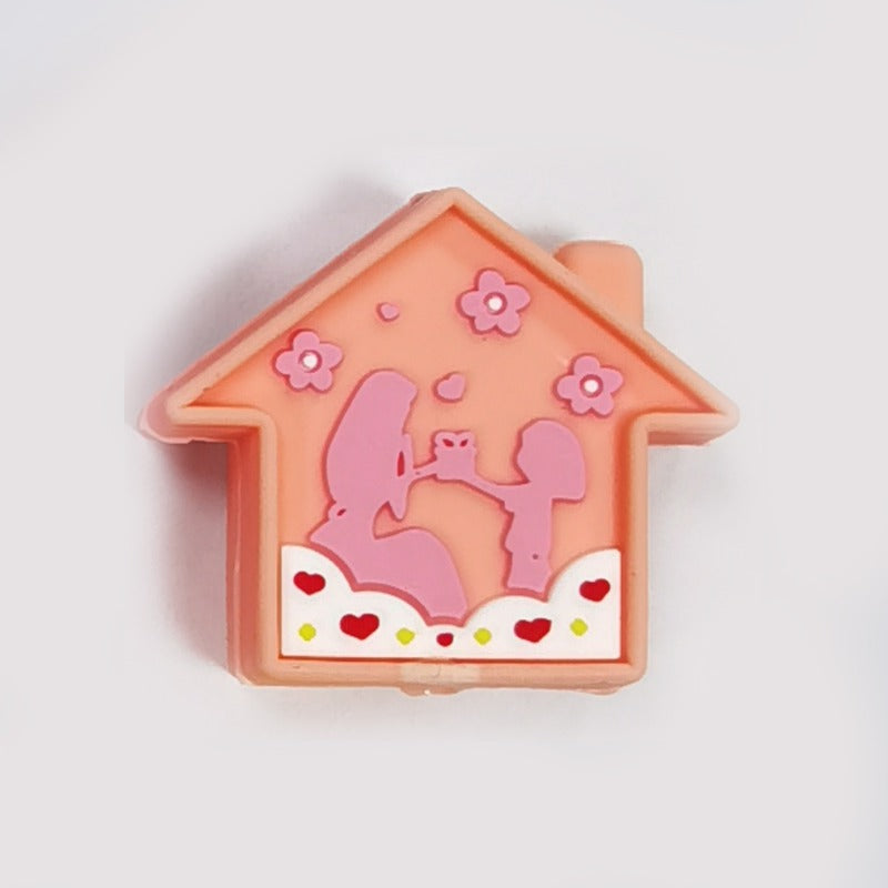 Wholesale 10PCS Creative Colorful Cartoon Image Flat Three-dimensional Rubber Beads