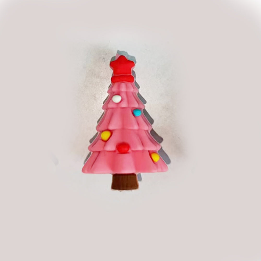 Wholesale 10pcs Cartoon Christmas Tree Pattern Silicone Beads