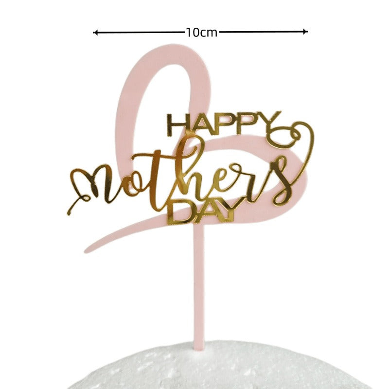 Wholesale 10PCS/PACK Mother's Day Love Letter Acrylic Cake Insert Card