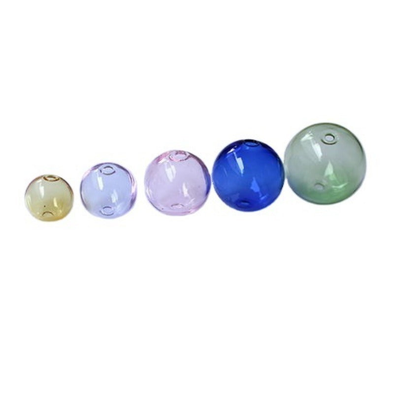 Wholesale Colored Glass Bubble Cover Diy Double Hole Jewelry Accessories Beads