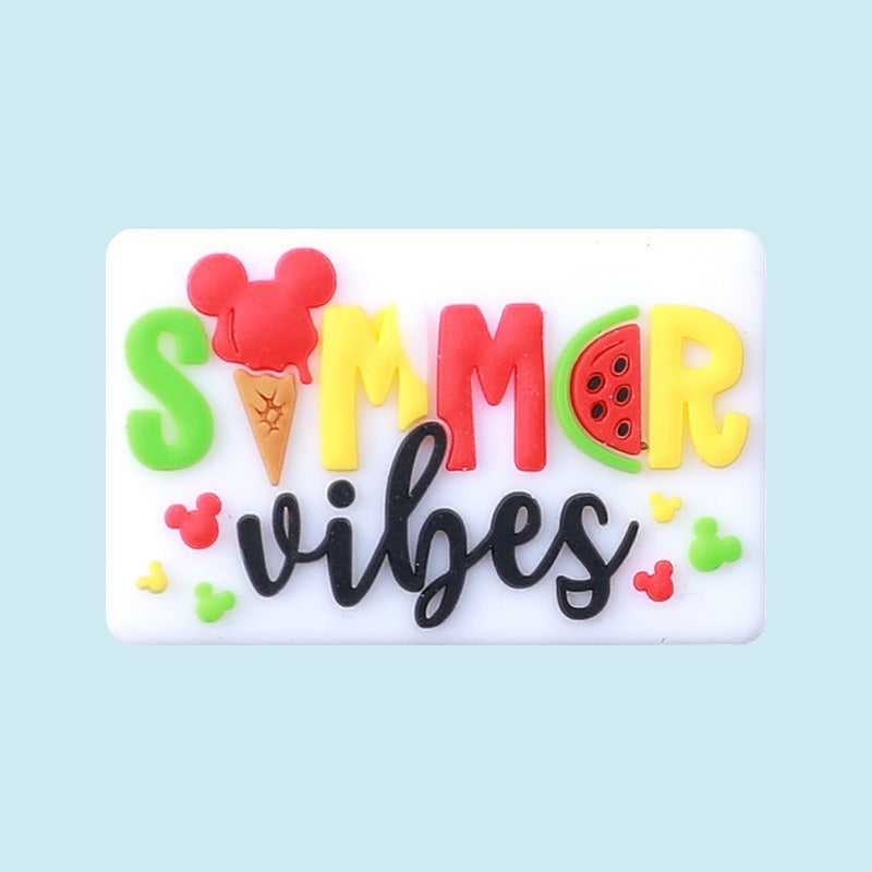 Wholesale 20pcs Summer Theme Gnome Cartoon Alphabet Silicone Beads