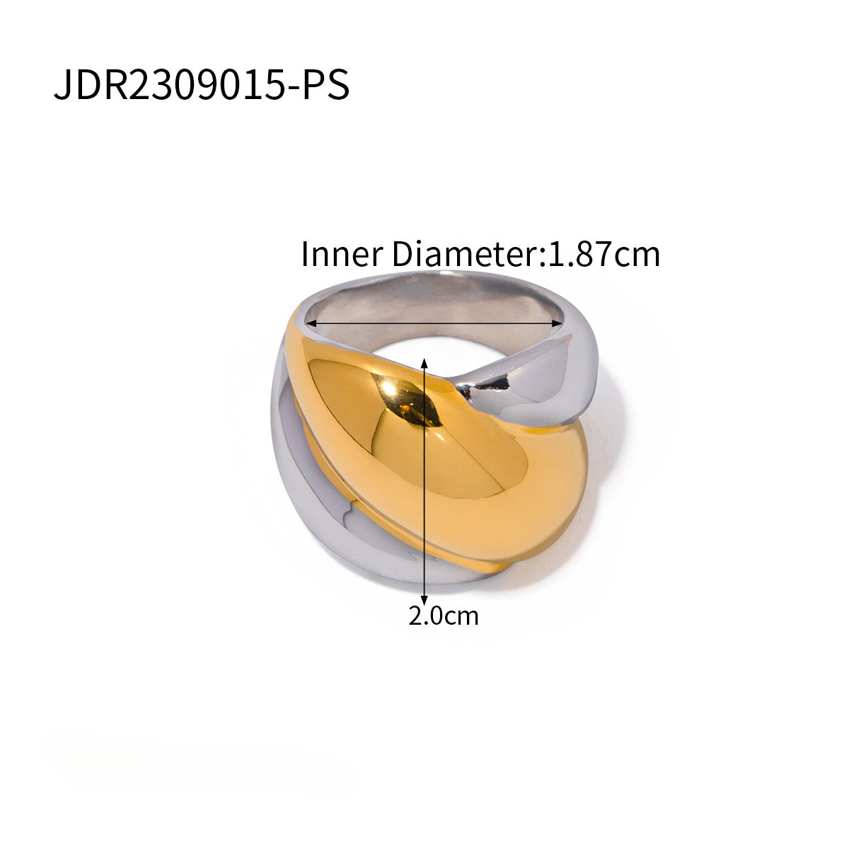 Wholesale 18K Gold Stainless Steel Exaggerated Spherical Ring