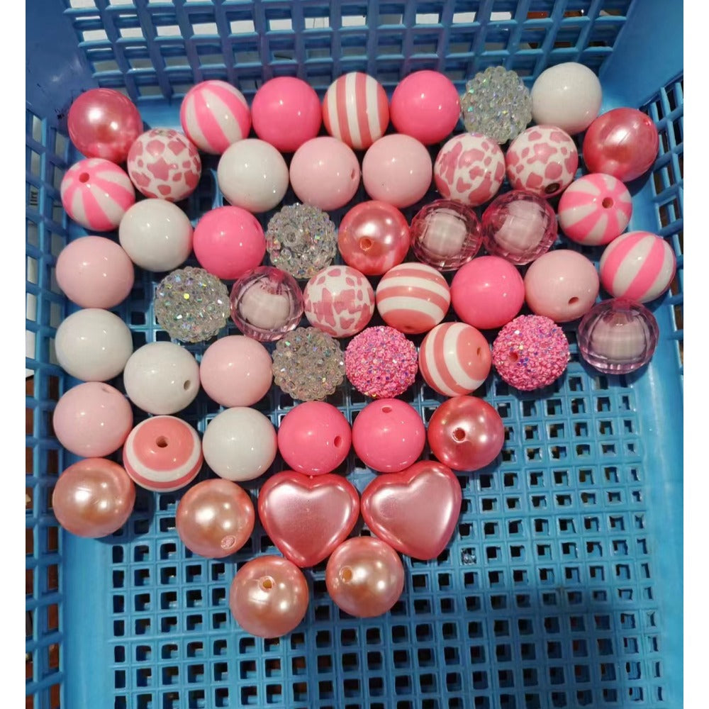 Wholesale 20MM Acrylic Pink Series Mixed Color Beads Combination