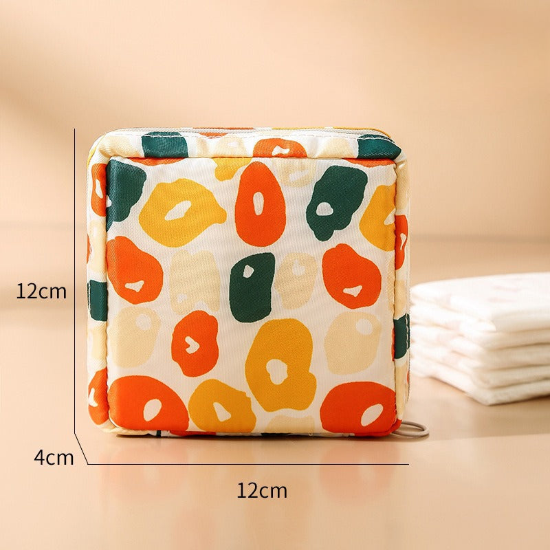 Whoelsale Cartoon Printed Sanitary Napkin Polyester Storage Bag