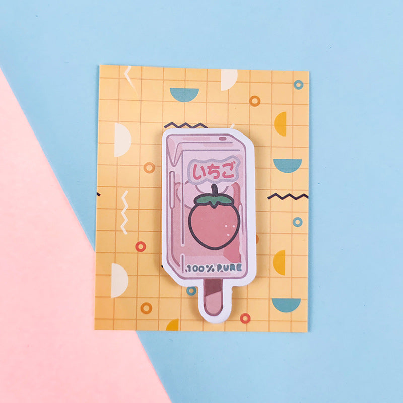Wholesale  10 PCS creative cartoon super sticky fruit popsicle sticky notes