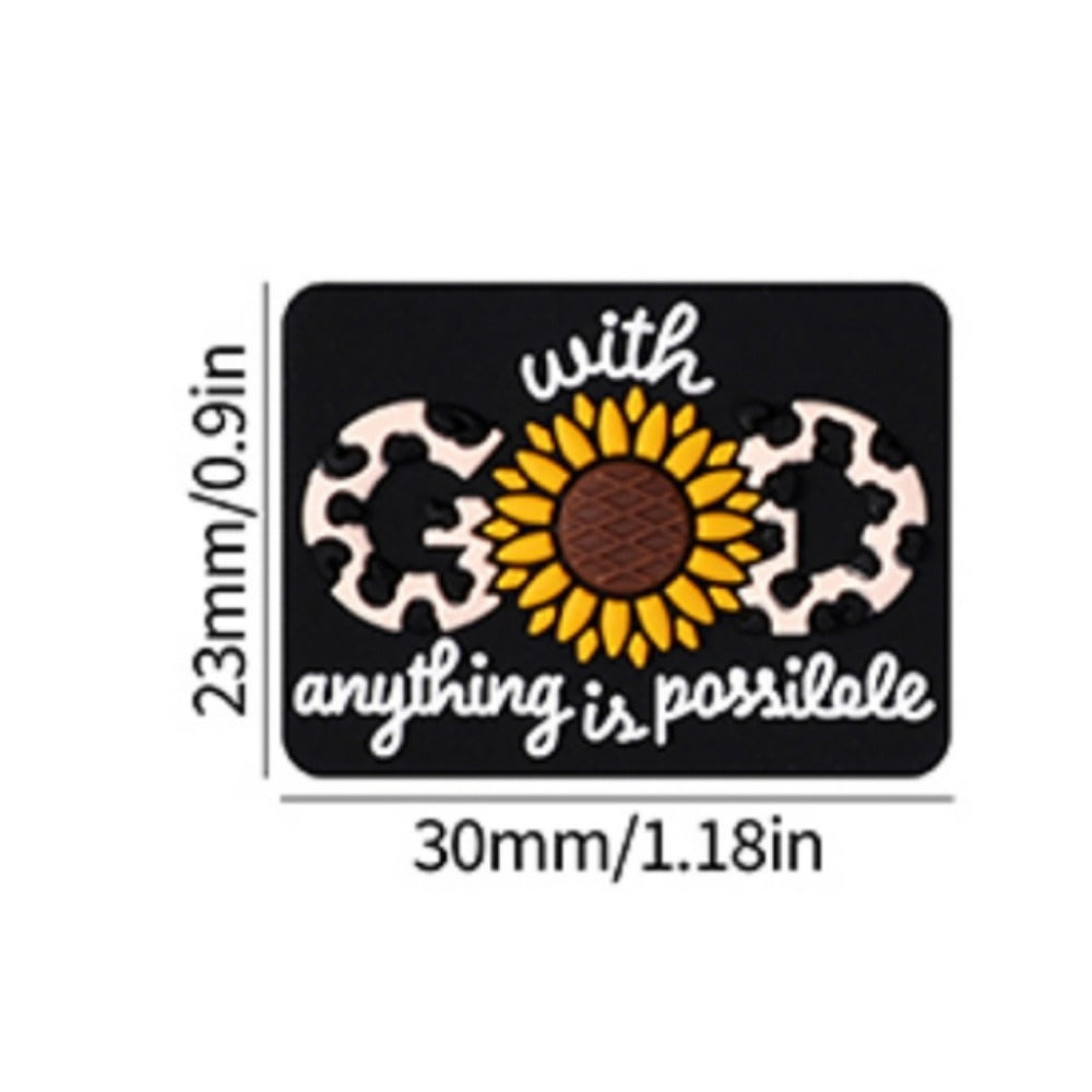 Wholesale 20pcs Sunflower Letter Cross Pattern Silicone Beads