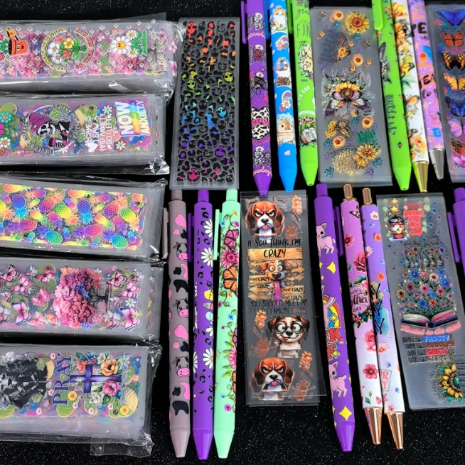 Wholesale Random Stickers 20/50/100pcs UV DTF Wraps & Cartoon Random Styles Bookmark Stickers for Crafts