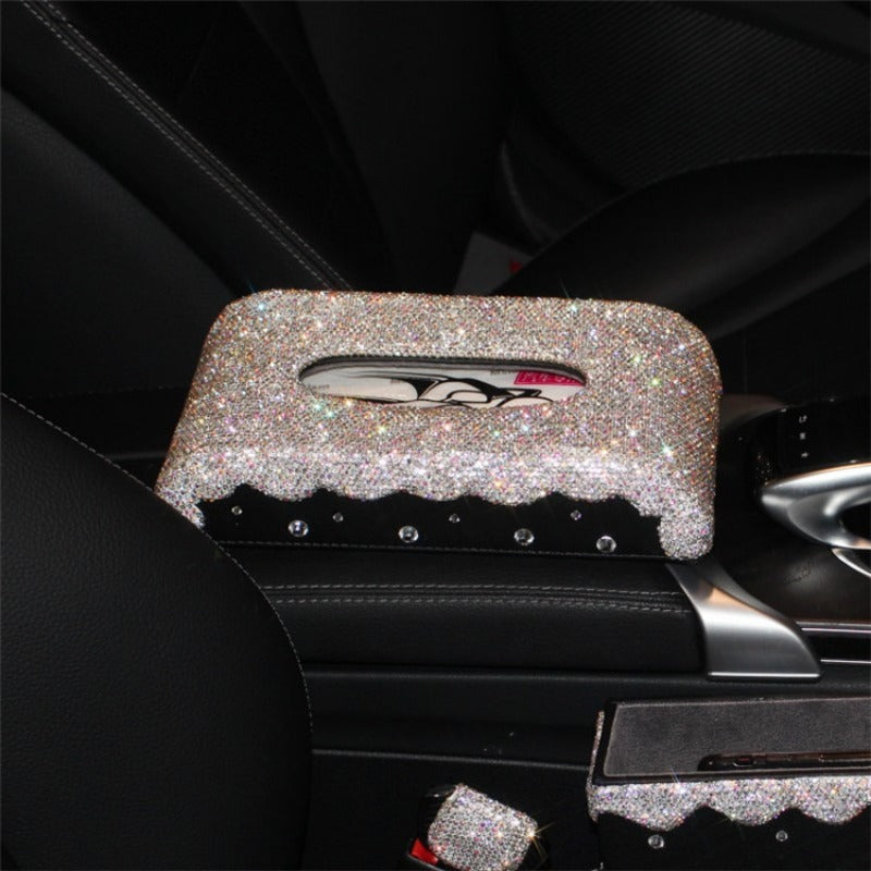 Wholesale Diamond-encrusted Starry Sky and Fully Diamond-encrusted Tissue Box for Cars