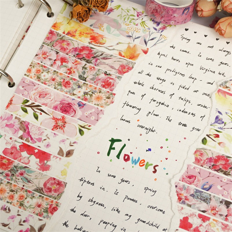 Wholesale DIY Decorative Booklet 40 Roll Large Box of Flowers and Paper Tape