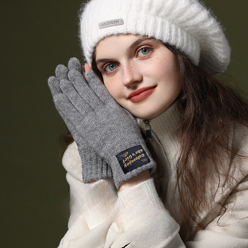 Wholesale Winter Warm Wool Touch Screen Knitted Thickened Gloves