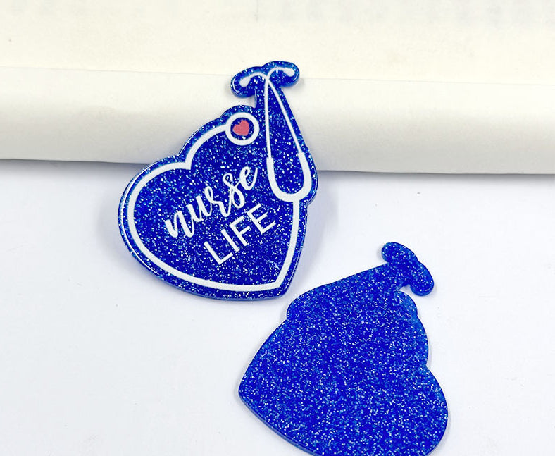 Wholesale 50pcs Medical Acrylic DIY Patch Badge Easy Pull Buckle Brooch Accessories