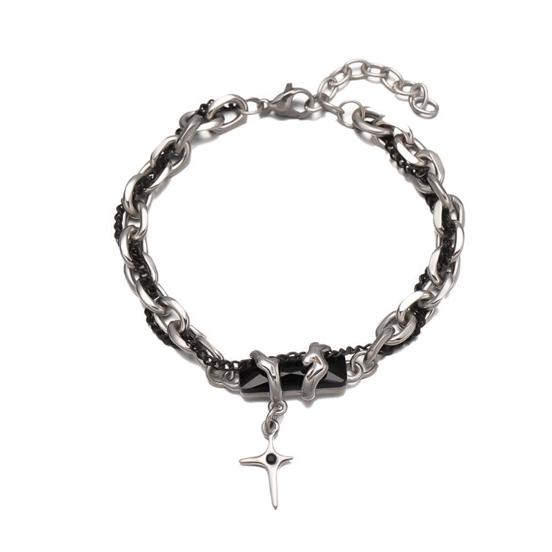 Wholesale Titanium Steel Non-fading Trendy Hip-hop Cuban Chain Bracelet