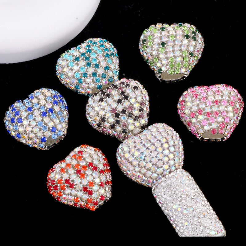 Wholesale Starry Sky Diamond Chain Love Acrylic Full Diamond Ball Straight Hole Bead DIY Beads
