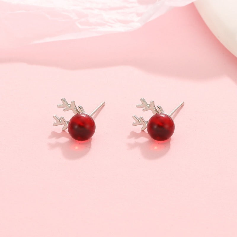 Wholesale Christmas Deer Alloy Stud Earrings