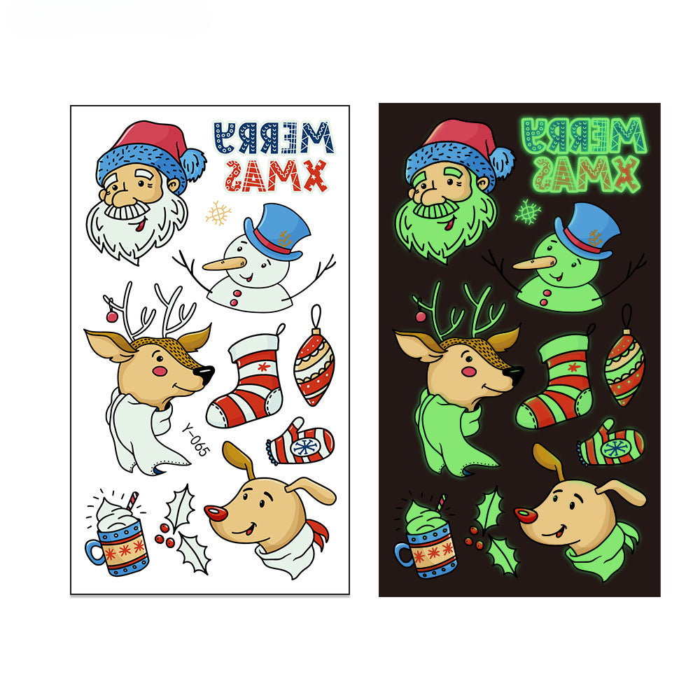 Wholesale of Christmas Night Glow Tattoo Stickers for Children
