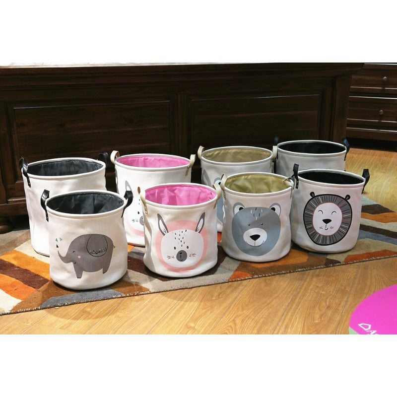 Wholesale Canvas Cartoon Animal Avatar Storage Basket