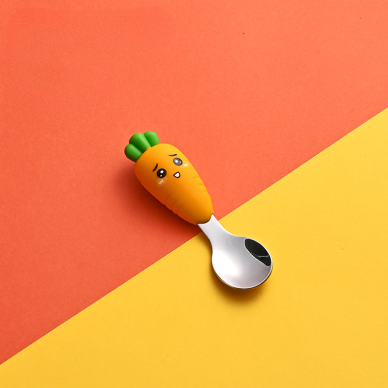 Wholesale Expression Radish Silicone Fork and Spoon Set